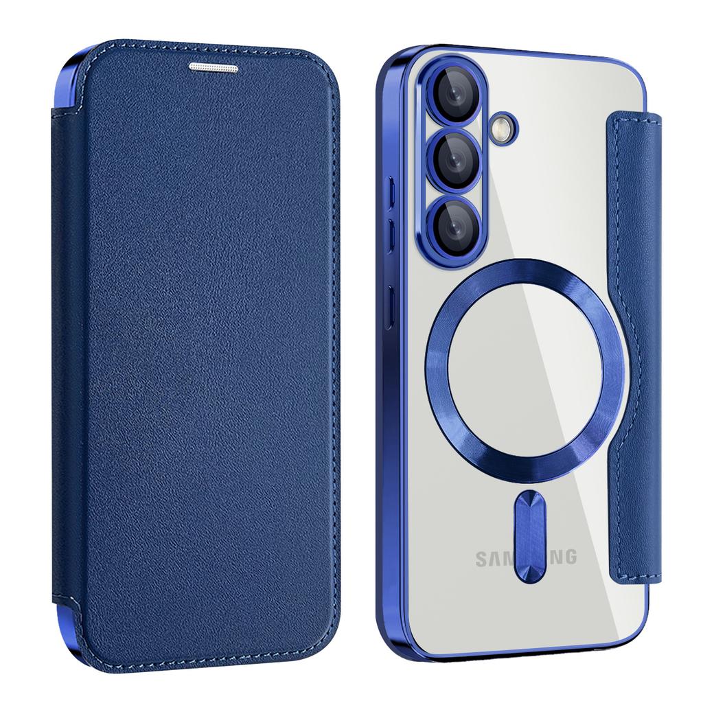 A16 Samsung S25 Ultra Чехол-книжка из кожи Чехол для мобильного телефона Гальванизированный Магнитная зарядка Подходит для A36 Противоударный защитный чехол