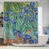 Декоративная шторка для душа Синие цветы с зелеными листьями 3D-печать Декор для ванной Современные домашние аксессуары Доступен индивидуальный размер