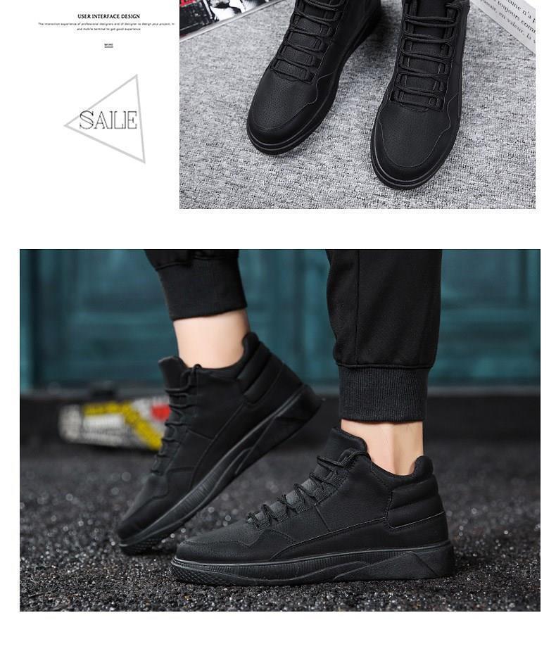 Мужские красные спортивные кроссовки с высоким верхом - корейский стиль, осень/зима, с плюшевой подкладкой, модная повседневная обувь.