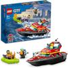 Конструктор LEGO City Пожарно-спасательный катер для детей 5-8 лет, развивающий игровой набор, 60373