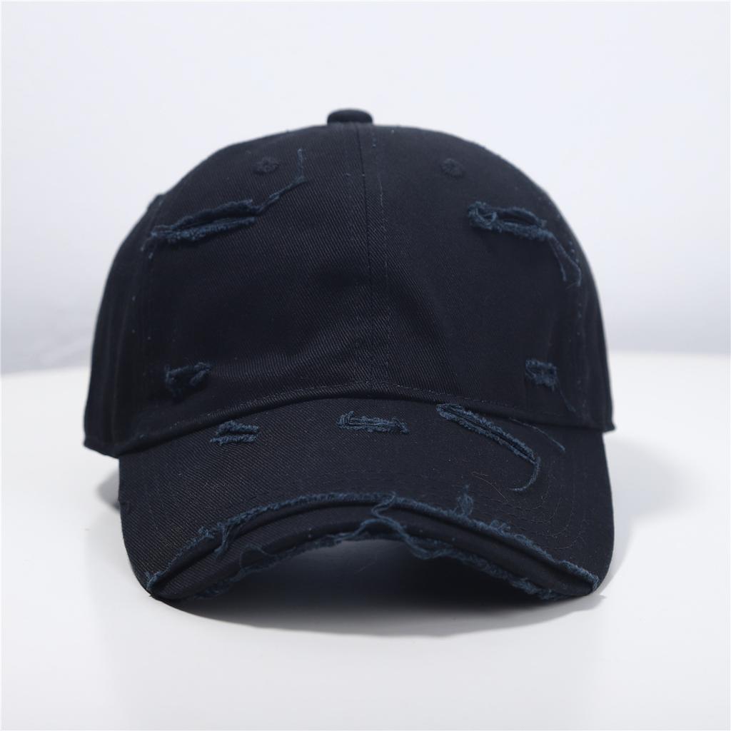 Baseball Cap Women's New Spring and Summer Versatile Soft Top Hip Hop Baseball Cap Outdoor Student Retro Personality Ripped Sun Hat