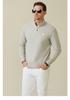 Fine Velvet Men's Half Zipper Stand up Collar Casual Hoodie