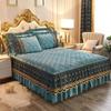 Luxury Winter Fast Warm Velvet Bed Skirt Ultra Soft Thick Flannel Quilted Bed Sheet Non Slip Bed Cover Bedspread King Size