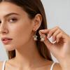 Dainty Cute Bear Pendant Earrings for Women Girl Hypoallergenic Stainless Steel Cartoon Drop Earrings Fashion Jewelry Gifts
