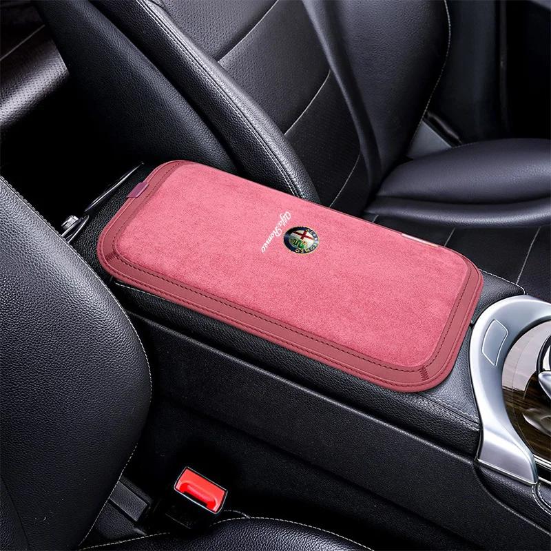 Car Stickers For Alfa Romeo Car Central Armrest Cushion Box Protection Pad Non-slip For Alfa Romeo Giulia Stelvio Giulietta 156