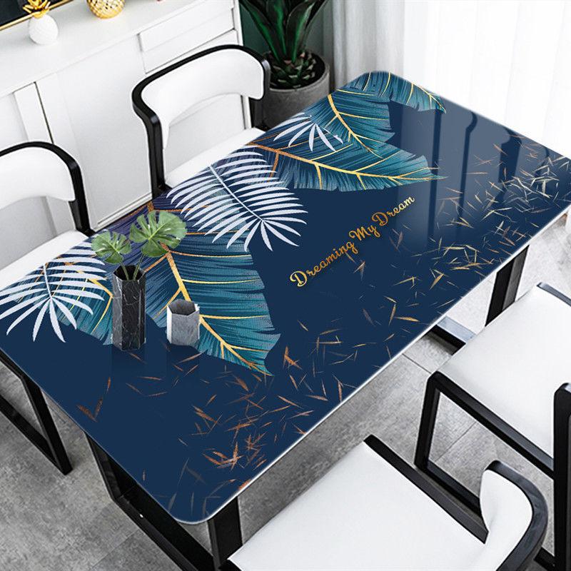 1pcs PVC Printed Table Cloth Waterproof Kitchen Oil-Proof Table Mat Oil-proof Anti-scalding Coffee Table Party Rectangular Table Cover