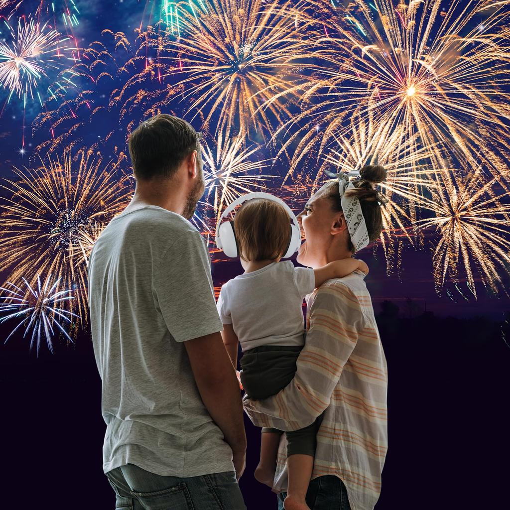 MUMBA Noise Reduction Earmuffs for Noise Sound Hearing Safety Earmuffs with Adjustable Soft Headphones for Children Months and Noise NRR 26dB Babies,