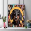 Colorful Dachshund Pattern  3pcs 100% Round Full Drill 5D DIY Diamond Painting Embroidery Cross Stitch Rhinestone Décor
