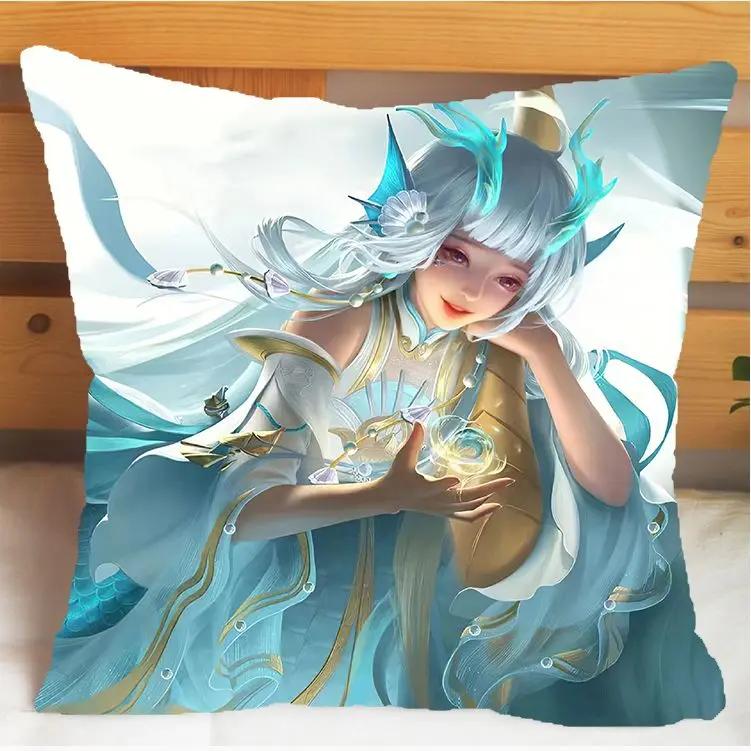Arena of Valor Honor of Kings Xi Shi Подушка и наволочка Чехол для подушки-подушки Двусторонняя печать Плюшевые декоративные подушки 40x40см