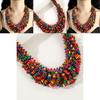 Creative Colored Wooden Bead Woven Necklace Neck Accessories For Men And Women