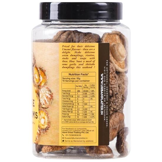 Urban Platter Сушеные грибы шиитаке, 100 г (Идеально подходит для азиатской кухни и суши.)