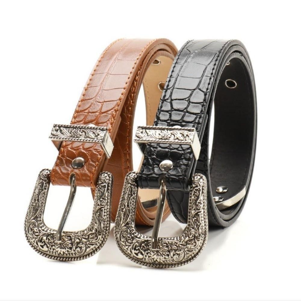 Pin Buckle Women Belt Punk PU Leather Waistbands Fashion Retro Waist Belt  Party