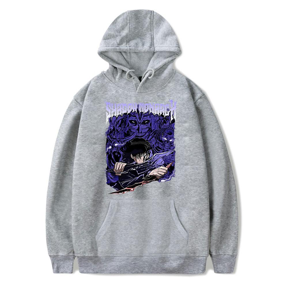 Аниме Поднятие уровня в одиночку Сон Джин У Графический принт Толстовка с капюшоном Мужская Женская Манга Толстовки Свободная Повседневная Толстовка Харадзюку Мужской Пуловер