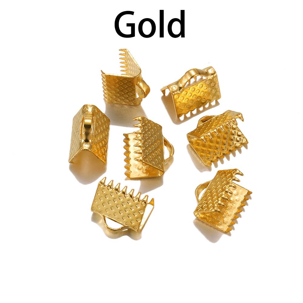 Набор из 50 металлических зажимов-уголков для изготовления ювелирных изделий - Золотистые, серебристые и смешанные покрытия