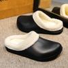 Winter Men's Warm Cotton Slippers Plush Slides Outdoor Indoor Warm Shoes Men Women Home Bedroom Cotton Slippes Big Size 46-47