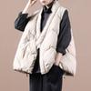МОДА 2024 зимняя белая куртка-пуховик, зимняя литературная и ретро короткая куртка-пуховик без рукавов Одежда