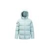 Solid Color Logo Print Zip-Up Hooded Down Jacket Men Outerwear Blue 952247912-1