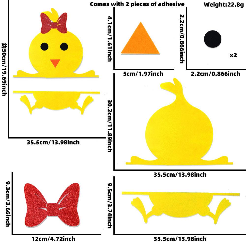 Красочный Декор Двери на Пасху с Ушками Кролика и Наклейками на Стену 'Счастливой Пасхи'