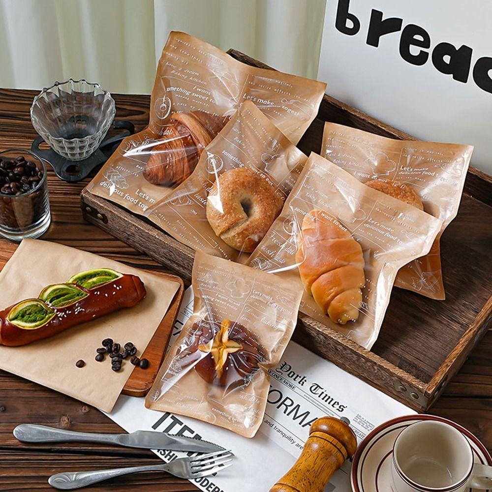 100 шт. Пакет для упаковки пищевых продуктов с мультяшным рисунком, термостойкий пакет, пакет для тостов, пончиков, бейглов