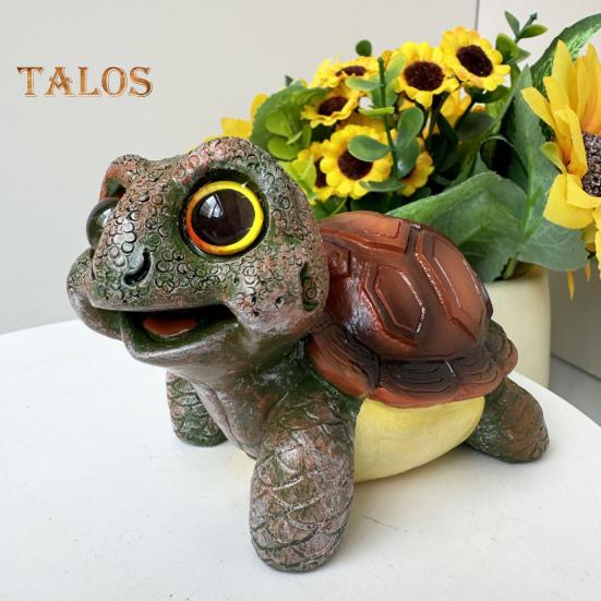 Статуя черепахи, садовая мини-фигурка, водонепроницаемая, устойчивая к ультрафиолетовому излучению, миниатюрный размер, очаровательная статуя животного в форме черепахи, украшение для двора