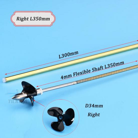 RC Model Boat Shaft Kit 4mm Left/ Right Flexible Axle+Drive Dog + Gasket+3 Blades Proprller + Prop Nut + Brass Tube For RC Boat
