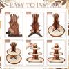 Wooden 3 Tier Cupcake Stand, Wood Style Cake Stand for Party Decorations Baby Shower Decoration, Enchanted Forest Safari Birthday Cupcake Decorations