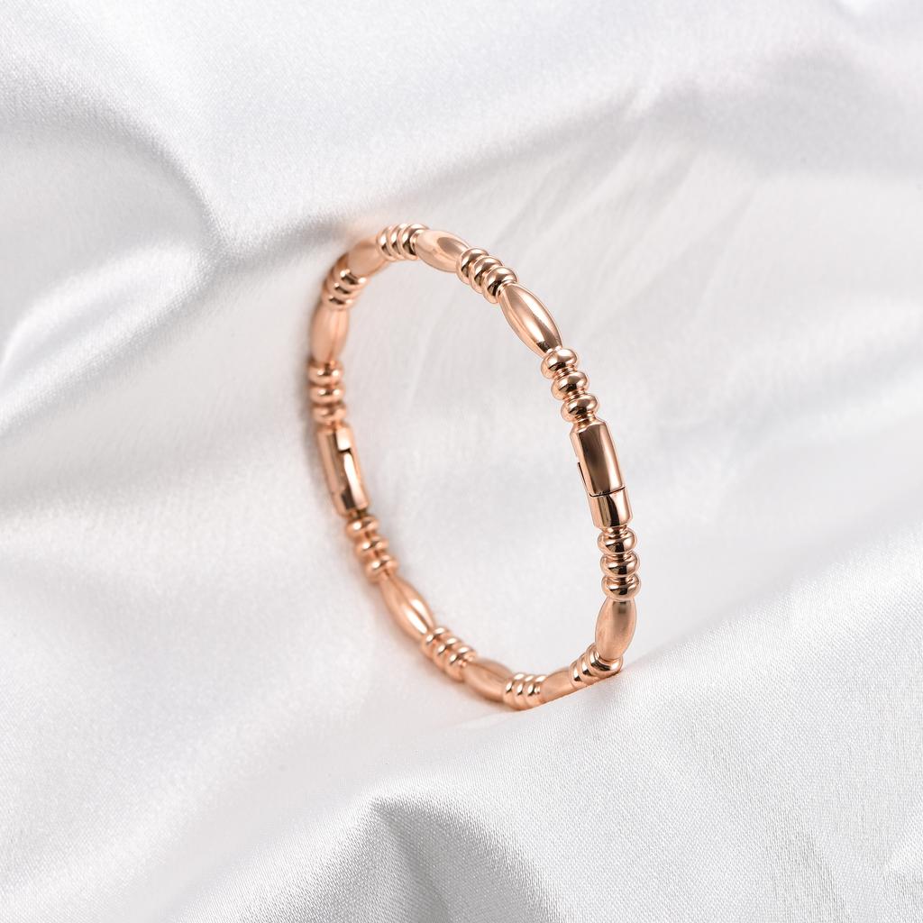 Chic Stainless Steel Bamboo Bangle for Women Openable Cuff Ring Bracelet Wristband Metal Jewelry Accessories Gift for Her