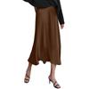 Women's High Waist Skirt Women's A-line Skirt Summer Solid Color Midi Skirt High Waist