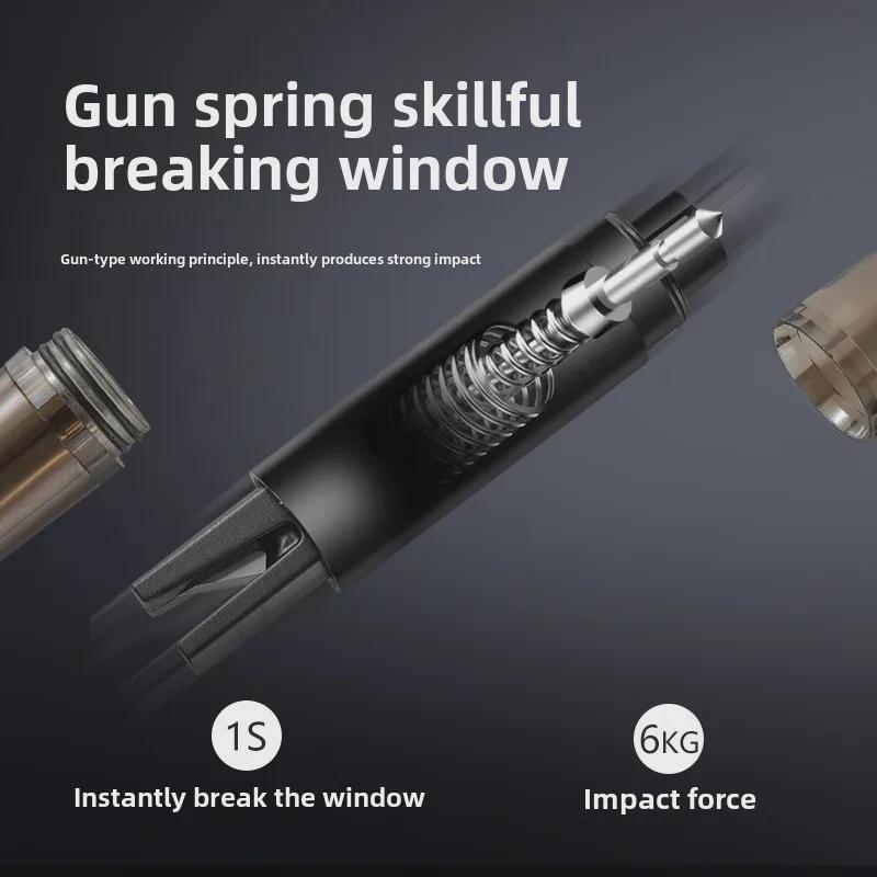 Compact Car Safety Tool: Window Breaker & Seat Belt Cutter