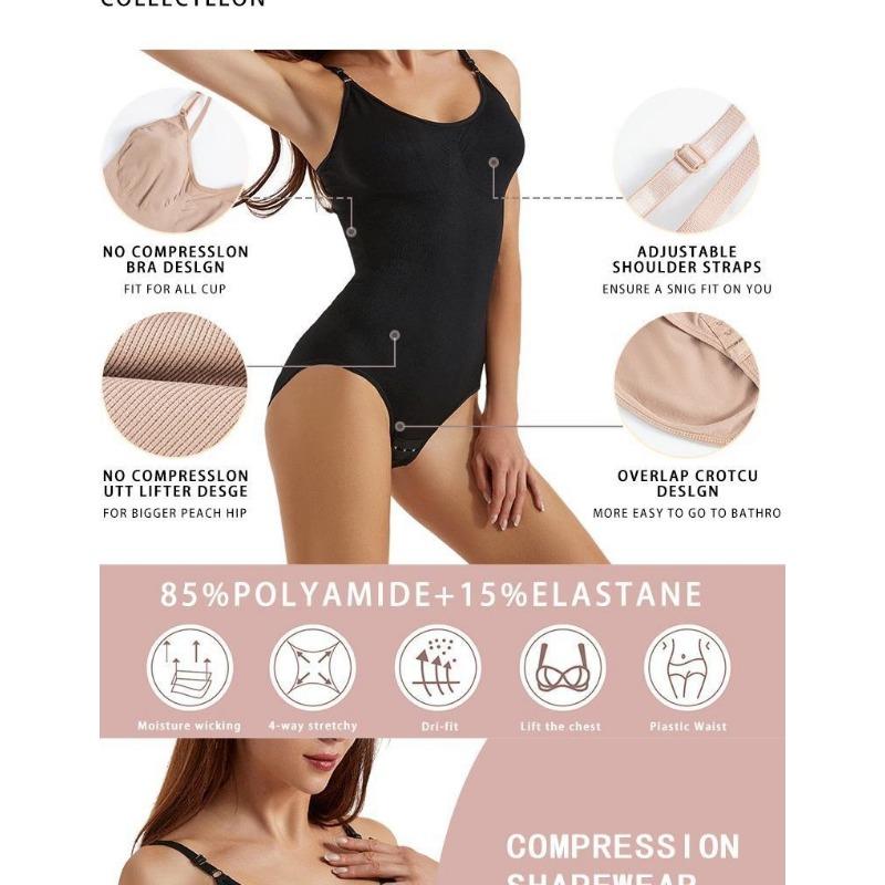 Postpartum Buttock-Lifting Seamless Shaper Women's Bodysuit with Straps for Tummy Control and Figure Sculpting