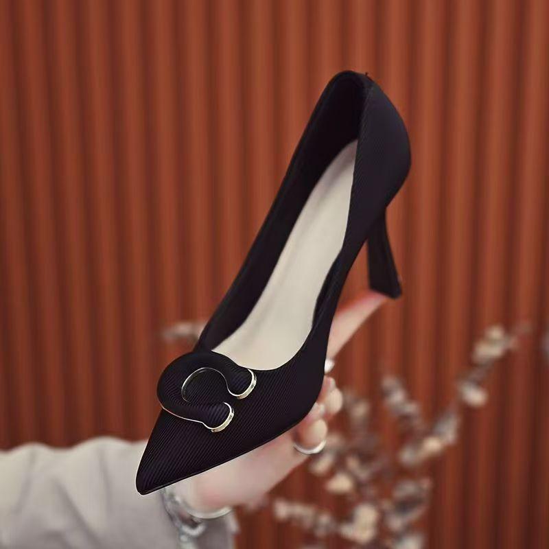 Camellia white satin high heels women's new retro main wedding dress bride shoes fairy style
