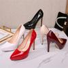 Women 12cm High Heels 3cm Platform Fetish Pumps Lady Wedding Bridal Plus Size Heels Nightclub Prom Pleaser Burgundy Office Shoes
