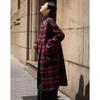 Женское клетчатое двустороннее зимнее пальто Demana из смесовой шерсти с шарфом с кисточками