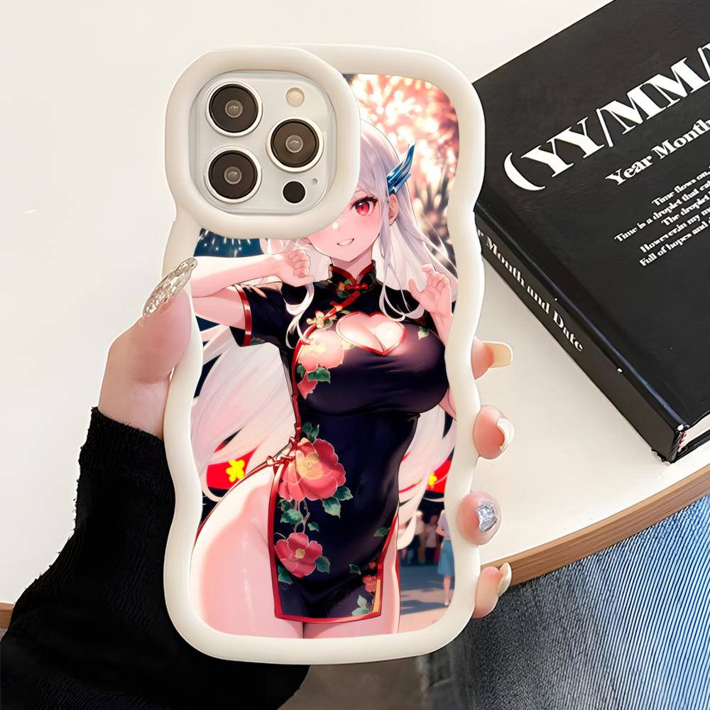 Mato seihei no slave Uzen Kyouka Чехол для телефона для iPhone 17 16 15 14 13 12 11 Air Pro Max Plus Волнистый край ТПУ Цветная крышка Роскошный