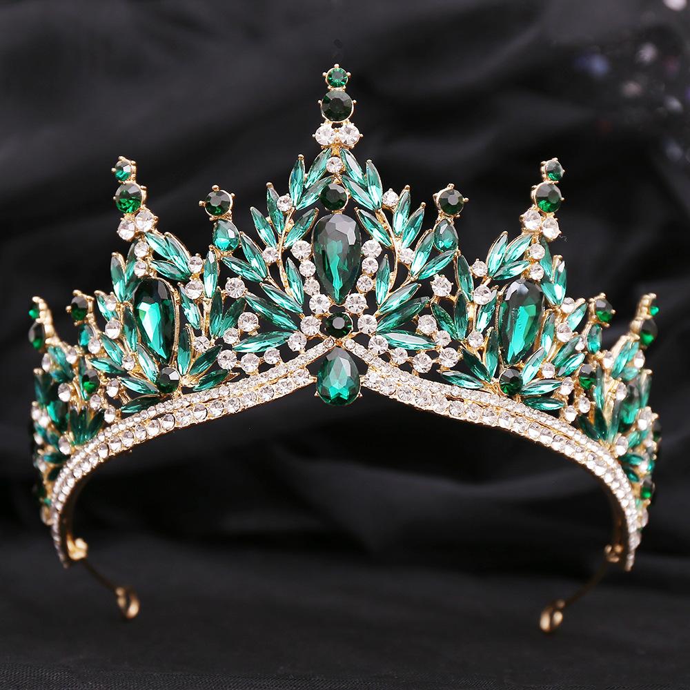 DIEZI Baroque Bridal Wedding Party Crown Princess Queen Water Drop Opal Crystal Tiaras Necklace Earrings New Jewelry Sets
