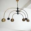 Brass Antique 6-Light Chandelier - Branch Urchin Design - Elegant Rotating Hanging Ceiling Light Fixture