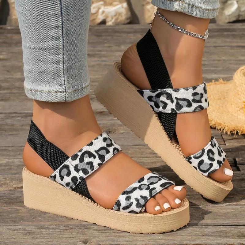 Женские минималистичные босоножки на танкетке с ремешком на щиколотке, однотонные туфли для женщин с открытым носком, босоножки на толстой подошве