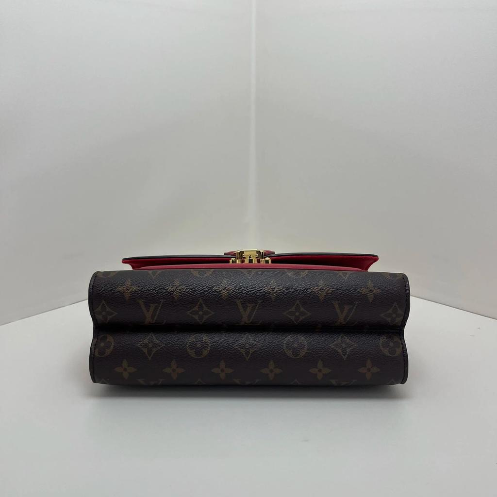[Pre-Owned] Victoire Exquisite Fashion Classic Monogram Print Sliding Chain Shoulder Bag Canvas And Leather Crossbody Bag - Excellent #1DOKVK7