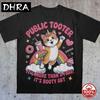 Public Tooter Fart Joke Inappropriate Shirt Embarrassing Dank WOMEN TShirt for Travel Short Sleeve Tee Gothic Grunge Skater