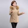 Cotton-padded Women's Short Winter Coat with Big Fur Collar Cotton-padded Jacket Middle-aged and Elderly Loose Cotton-padded Jacket Warm Coat