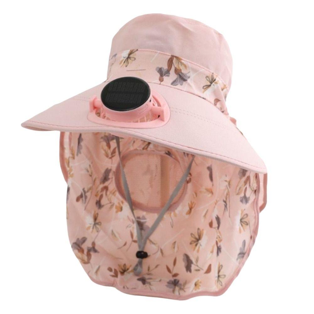 USB Charging Sun Cap Breathable Fisherman Hat Door Fan Solar Fan Cap  Cycling
