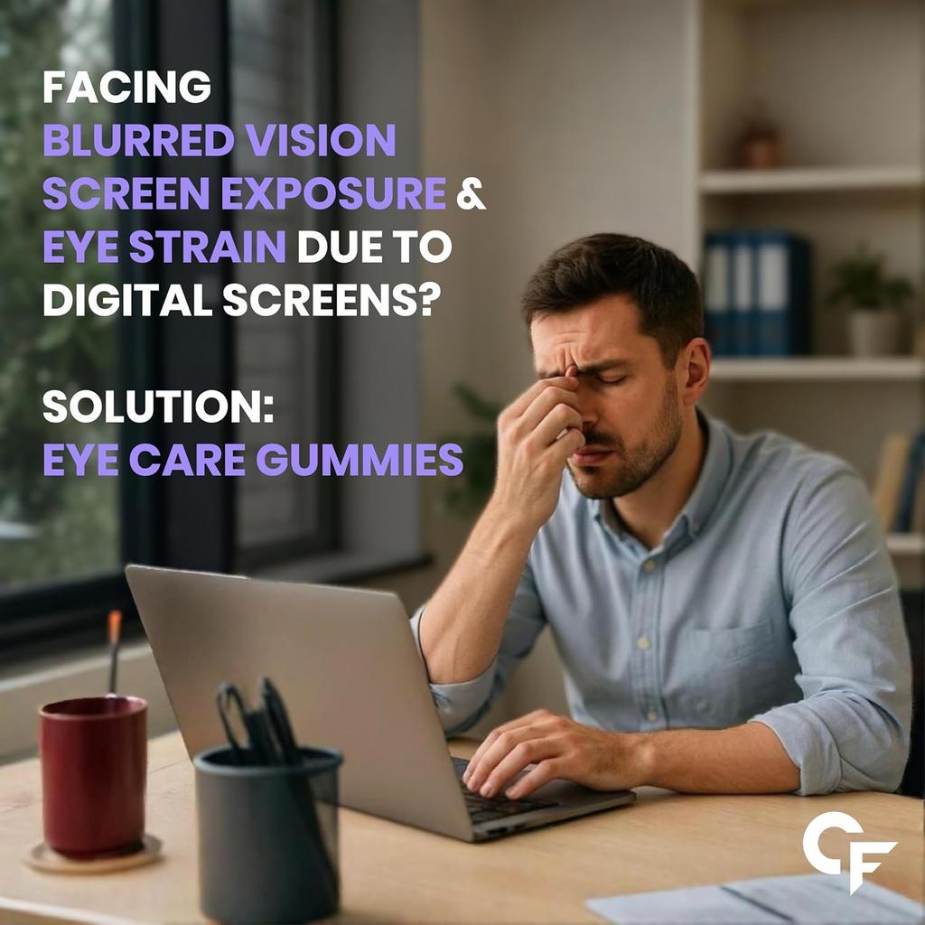 Carbamide Forte Eye Supplement Gummies 60 Pack | Lutein Zeaxanthin Astaxanthin Veg DHA for Clear Vision