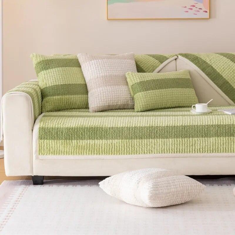 Зимняя утолщенная плюшевая подушка для дивана в виде кролика, современный легкий роскошный чехол для дивана, противоскользящая подушка для дивана