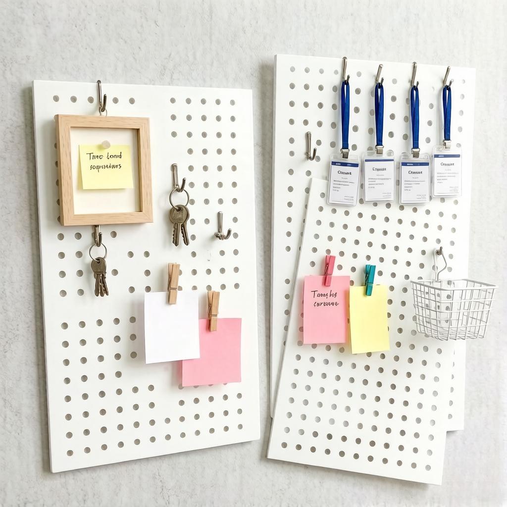 Organic Glass Perforated Panel White Acrylic Display Board Memo Schedule Photo Wall Display Stand Dual Purpose Decorative Board for Work and Home Use