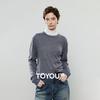 Women's American Style Round Neck Wool Blend Knit Sweater