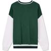 Tommy Hilfiger Хлопковый вязаный свитер в ретро-стиле колледжа, с цветными блоками, вышивкой, свободный, с V-образным вырезом, унисекс, зеленый, белый DM0DM18366