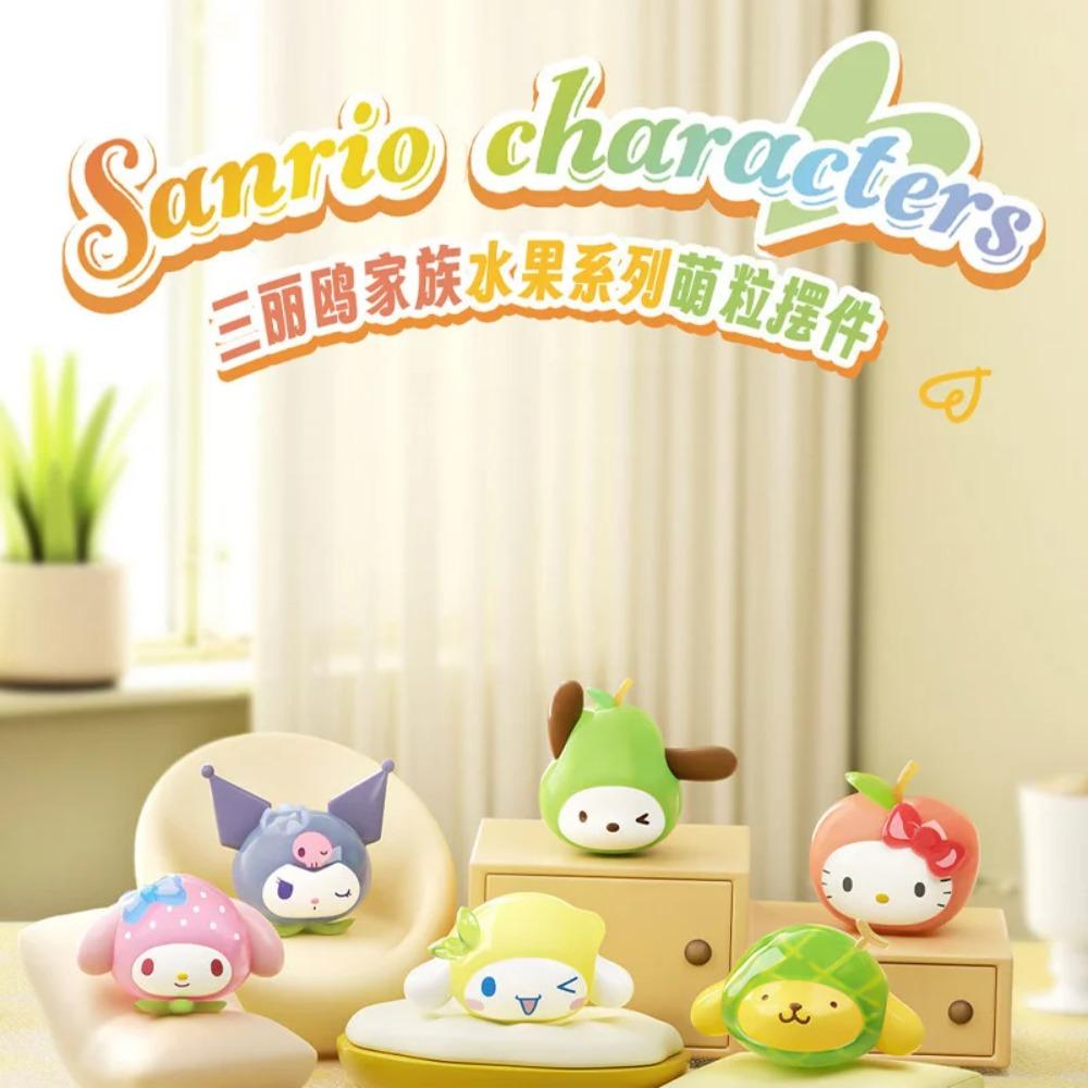 Оригинальные ornaments-сюрпризы Sanrio Серия 'Семейные фрукты' Игрушка Аниме Фигурки Kuromi Pochacco Hellokitty Загадочная коробка Для детских игрушек