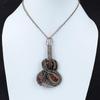 Copper Thulite Pendant Copper Wire Wrapped Pendant Guitar Pendant Thulite Jewelry Handmade Gemstone Pendant Copper Wire Jewelry Wedding Gift