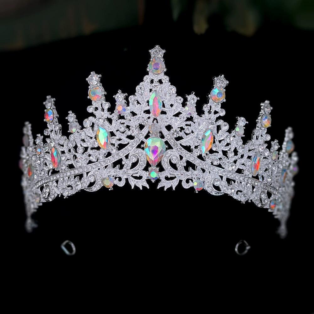 Bride Crown Wedding Dress Party Crown Birthday Performance Carnival Crystal Hair Accessory