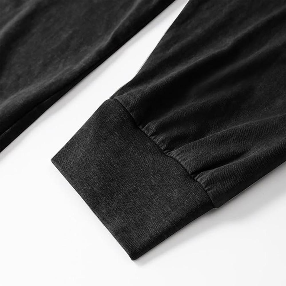 Мужские хлопковые футболки оверсайз 230 г, тяжелые винтажные футболки с круглым вырезом и длинными рукавами, повседневные топы для тренировок в тренажерном зале